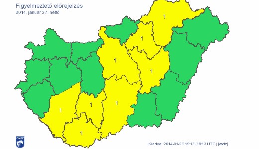 Marad a hideg - figyelmeztets 8 megyre s a fvrosra