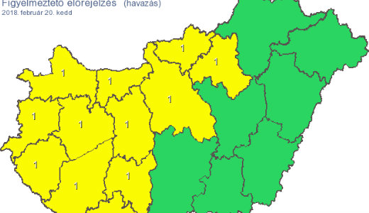 Tizenk�t megy�re b�v�tette figyelmeztet�s�t az OMSZ