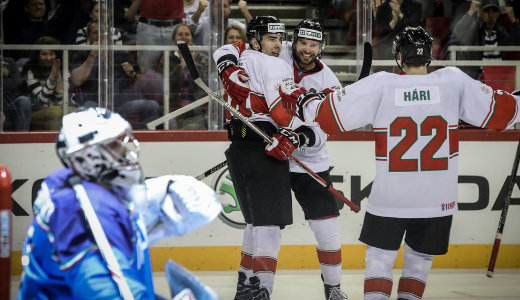 Fantasztikus magyar felt�mad�s �s gy�zelem a hoki-vb m�sodik napj�n