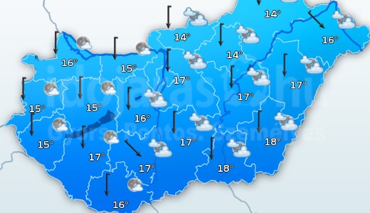 Mintegy t�z fokot h�lt a leveg� egy nap alatt