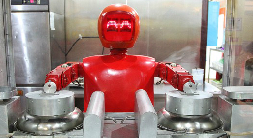 Robotok fznek s szolglnak fel egy j kelet-knai tteremben 